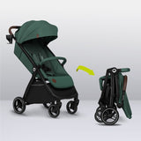 Carucior sport, Lionelo, Ingrid, Capotina impermeabila cu filtru UPF50+, Pana la 22 Kg, Spatar reglabil in 3 pozitii, Include suport pahar si plasa de tantari, Sistem pentru pliere automata, 6 luni+, Verde