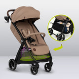 Carucior sport, Lionelo, Ingrid, Capotina impermeabila cu filtru UPF50+, Pana la 22 Kg, Spatar reglabil in 3 pozitii, Include suport pahar si plasa de tantari, Sistem pentru pliere automata, 6 luni+, Bej