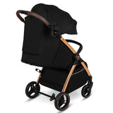 Carucior sport, Lionelo, Ingrid, Capotina impermeabila cu filtru UPF50+, Pana la 22 Kg, Spatar reglabil in 3 pozitii, Include suport pahar si plasa de tantari, Sistem pentru pliere automata, 6 luni+, Negru