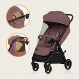 Carucior sport, Lionelo, Ingrid, Capotina impermeabila cu filtru UPF50+, Pana la 22 Kg, Spatar reglabil in 3 pozitii, Include suport pahar si plasa de tantari, Sistem pentru pliere automata, 6 luni+, Roz