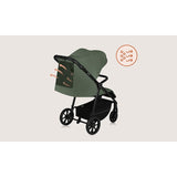 Carucior sport, Lionelo, Iva, Sustine 22 kg, 6 luni+, Capotina mare, Impermeabila, Protectie SPF 50+, 3 pozitii inclinare spatar, 8 pozitii inclinare suport picioare, 5 pozitii reglare maner, Include plasa de tantari si suport pt biberon, Verde