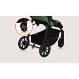 Carucior sport, Lionelo, Iva, Sustine 22 kg, 6 luni+, Capotina mare, Impermeabila, Protectie SPF 50+, 3 pozitii inclinare spatar, 8 pozitii inclinare suport picioare, 5 pozitii reglare maner, Include plasa de tantari si suport pt biberon, Verde