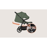 Carucior sport, Lionelo, Iva, Sustine 22 kg, 6 luni+, Capotina mare, Impermeabila, Protectie SPF 50+, 3 pozitii inclinare spatar, 8 pozitii inclinare suport picioare, 5 pozitii reglare maner, Include plasa de tantari si suport pt biberon, Verde