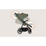 Carucior sport, Lionelo, Iva, Sustine 22 kg, 6 luni+, Capotina mare, Impermeabila, Protectie SPF 50+, 3 pozitii inclinare spatar, 8 pozitii inclinare suport picioare, 5 pozitii reglare maner, Include plasa de tantari si suport pt biberon, Verde