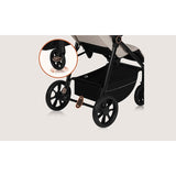 Carucior sport, Lionelo, Iva, Sustine 22 kg, 6 luni+, Capotina mare, Impermeabila, Protectie SPF 50+, 3 pozitii inclinare spatar, 8 pozitii inclinare suport picioare, 5 pozitii reglare maner, Include plasa de tantari si suport pentru biberon, Bej