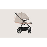 Carucior sport, Lionelo, Iva, Sustine 22 kg, 6 luni+, Capotina mare, Impermeabila, Protectie SPF 50+, 3 pozitii inclinare spatar, 8 pozitii inclinare suport picioare, 5 pozitii reglare maner, Include plasa de tantari si suport pentru biberon, Bej