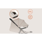 Carucior sport, Lionelo, Iva, Sustine 22 kg, 6 luni+, Capotina mare, Impermeabila, Protectie SPF 50+, 3 pozitii inclinare spatar, 8 pozitii inclinare suport picioare, 5 pozitii reglare maner, Include plasa de tantari si suport pentru biberon, Bej