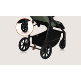 Carucior sport, Lionelo, Iva, Sustine 22 kg, 6 luni+, Capotina mare, Impermeabila, Protectie SPF 50+, 3 pozitii inclinare spatar, 8 pozitii inclinare suport picioare, 5 pozitii reglare maner, Include plasa de tantari si suport pt biberon, Verde