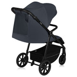 Carucior sport, Lionelo, Iva, Sustine 22 kg, 6 luni+, Capotina mare, Impermeabila, Protectie SPF 50+, 3 pozitii inclinare spatar, 8 pozitii inclinare suport picioare, 5 pozitii reglare maner, Include plasa de tantari si suport pentru biberon, Gri