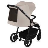 Carucior sport, Lionelo, Iva, Sustine 22 kg, 6 luni+, Capotina mare, Impermeabila, Protectie SPF 50+, 3 pozitii inclinare spatar, 8 pozitii inclinare suport picioare, 5 pozitii reglare maner, Include plasa de tantari si suport pentru biberon, Bej