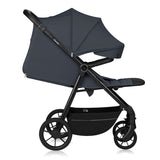 Carucior sport, Lionelo, Iva, Sustine 22 kg, 6 luni+, Capotina mare, Impermeabila, Protectie SPF 50+, 3 pozitii inclinare spatar, 8 pozitii inclinare suport picioare, 5 pozitii reglare maner, Include plasa de tantari si suport pentru biberon, Gri