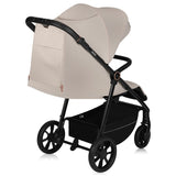 Carucior sport, Lionelo, Iva, Sustine 22 kg, 6 luni+, Capotina mare, Impermeabila, Protectie SPF 50+, 3 pozitii inclinare spatar, 8 pozitii inclinare suport picioare, 5 pozitii reglare maner, Include plasa de tantari si suport pentru biberon, Bej