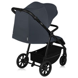 Carucior sport, Lionelo, Iva, Sustine 22 kg, 6 luni+, Capotina mare, Impermeabila, Protectie SPF 50+, 3 pozitii inclinare spatar, 8 pozitii inclinare suport picioare, 5 pozitii reglare maner, Include plasa de tantari si suport pentru biberon, Gri