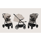 Carucior sport, Lionelo, Iva, Sustine 22 kg, 6 luni+, Capotina mare, Impermeabila, Protectie SPF 50+, 3 pozitii inclinare spatar, 8 pozitii inclinare suport picioare, 5 pozitii reglare maner, Include plasa de tantari si suport pentru biberon, Bej