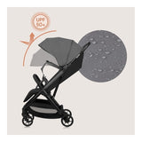 Carucior sport, Lionelo, Julie Air, Greutate redusa - 7.5 kg, Sustine 22 kg, 6 luni+, Capotina impermeabila, Protectie SPF 50+, Include suport sticla, Pliere compacta pentru calatorii, Conform cu EN1888-1 si EN1888-2, Gri