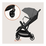 Carucior sport, Lionelo, Julie Air, Greutate redusa - 7.5 kg, Sustine 22 kg, 6 luni+, Capotina impermeabila, Protectie SPF 50+, Include suport sticla, Pliere compacta pentru calatorii, Conform cu EN1888-1 si EN1888-2, Gri