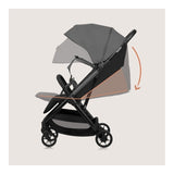 Carucior sport, Lionelo, Julie Air, Greutate redusa - 7.5 kg, Sustine 22 kg, 6 luni+, Capotina impermeabila, Protectie SPF 50+, Include suport sticla, Pliere compacta pentru calatorii, Conform cu EN1888-1 si EN1888-2, Gri