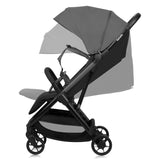 Carucior sport, Lionelo, Julie Air, Greutate redusa - 7.5 kg, Sustine 22 kg, 6 luni+, Capotina impermeabila, Protectie SPF 50+, Include suport sticla, Pliere compacta pentru calatorii, Conform cu EN1888-1 si EN1888-2, Gri