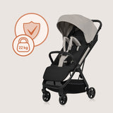 Carucior sport, Lionelo, Julie Air, Greutate redusa - 7.5 kg, Sustine 22 kg, 6 luni+, Capotina impermeabila, Protectie SPF 50+, Include suport sticla, Pliere compacta pentru calatorii, Conform cu EN1888-1 si EN1888-2, Bej