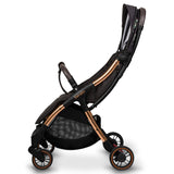 Carucior sport, Lionelo, Julie One, Editie limitata Golden Moments, De la nastere, Greutate redusa, Cu accesorii, Cadru din aluminiu, 0-22 kg, Pliere compacta pentru avion, Conform cu standardele europene de securitate EN1888-1 si EN1888-2, Negru