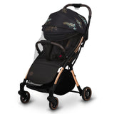 Carucior sport, Lionelo, Julie One, Editie limitata Golden Moments, De la nastere, Greutate redusa, Cu accesorii, Cadru din aluminiu, 0-22 kg, Pliere compacta pentru avion, Conform cu standardele europene de securitate EN1888-1 si EN1888-2, Negru