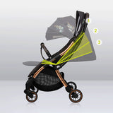 Carucior sport, Lionelo, Julie One, Editie limitata Golden Moments, De la nastere, Greutate redusa, Cu accesorii, Cadru din aluminiu, 0-22 kg, Pliere compacta pentru avion, Conform cu standardele europene de securitate EN1888-1 si EN1888-2, Negru