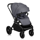 Carucior sport, Lionelo, Mika Plus, Cadru din aluminiu, Copertina XXL, Spatar reglabil in 3 pozitii, Cu accesorii, Pana la 22 kg, 6-48 luni; EN1888-1, EN1888-2 EN1466, Gri
