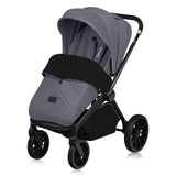 Carucior sport, Lionelo, Mika Plus, Cadru din aluminiu, Copertina XXL, Spatar reglabil in 3 pozitii, Cu accesorii, Pana la 22 kg, 6-48 luni; EN1888-1, EN1888-2 EN1466, Gri