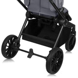 Carucior sport, Lionelo, Mika Plus, Cadru din aluminiu, Copertina XXL, Spatar reglabil in 3 pozitii, Cu accesorii, Pana la 22 kg, 6-48 luni; EN1888-1, EN1888-2 EN1466, Gri