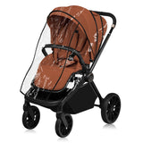 Carucior sport, Lionelo, Mika Plus, Cadru din aluminiu, Copertina XXL, Spatar reglabil in 3 pozitii, Cu accesorii, Pana la 22 kg, 6-48 luni; EN1888-1, EN1888-2 EN1466, Maro