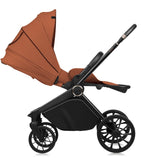 Carucior sport, Lionelo, Mika Plus, Cadru din aluminiu, Copertina XXL, Spatar reglabil in 3 pozitii, Cu accesorii, Pana la 22 kg, 6-48 luni; EN1888-1, EN1888-2 EN1466, Maro