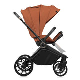 Carucior sport, Lionelo, Mika Plus, Cadru din aluminiu, Copertina XXL, Spatar reglabil in 3 pozitii, Cu accesorii, Pana la 22 kg, 6-48 luni; EN1888-1, EN1888-2 EN1466, Maro