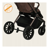 Carucior sport, Lionelo, Mika Plus, Cadru din aluminiu, Copertina XXL, Spatar reglabil in 3 pozitii, Cu accesorii, Pana la 22 kg, 6-48 luni; EN1888-1, EN1888-2 EN1466, Mocha Mousse
