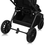 Carucior sport, Lionelo, Mika Plus, Cadru din aluminiu, Copertina XXL, Spatar reglabil in 3 pozitii, Cu accesorii, Pana la 22 kg, 6-48 luni; EN1888-1, EN1888-2 EN1466, Negru