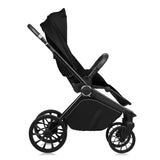 Carucior sport, Lionelo, Mika Plus, Cadru din aluminiu, Copertina XXL, Spatar reglabil in 3 pozitii, Cu accesorii, Pana la 22 kg, 6-48 luni; EN1888-1, EN1888-2 EN1466, Negru