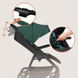 Carucior sport, Lionelo, Mira, Maner reglabil in 5 pozitii, Spatar si suport de picioare reglabile, Plasa de tantari si suport biberon incluse, Pana la 22 kg, 6 luni+, Conform cu EN1888-1, EN1888-2, Testare SGS, Verde