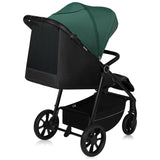 Carucior sport, Lionelo, Mira, Maner reglabil in 5 pozitii, Spatar si suport de picioare reglabile, Plasa de tantari si suport biberon incluse, Pana la 22 kg, 6 luni+, Conform cu EN1888-1, EN1888-2, Testare SGS, Verde
