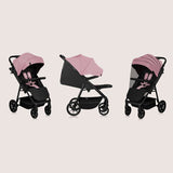 Carucior sport, Lionelo, Mira, Maner reglabil in 5 pozitii, Spatar si suport de picioare reglabile, Plasa de tantari si suport biberon incluse, Pana la 22 kg, 6 luni+, Conform cu EN1888-1, EN1888-2, Testare SGS, Roz