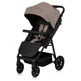 Carucior sport, Lionelo, Mira, Maner reglabil in 5 pozitii, Spatar si suport de picioare reglabile, Plasa de tantari si suport biberon incluse, Pana la 22 kg, 6 luni+, Conform cu EN1888-1, EN1888-2, Testare SGS, Bej