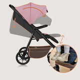 Carucior sport, Lionelo, Mira, Maner reglabil in 5 pozitii, Spatar si suport de picioare reglabile, Plasa de tantari si suport biberon incluse, Pana la 22 kg, 6 luni+, Conform cu EN1888-1, EN1888-2, Testare SGS, Roz