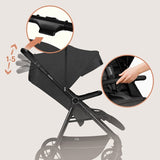 Carucior sport, Lionelo, Mira, Maner reglabil in 5 pozitii, Spatar si suport de picioare reglabile, Plasa de tantari si suport biberon incluse, Pana la 22 kg, 6 luni+, Conform cu EN1888-1, EN1888-2, Testare SGS, Gri