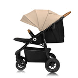 Carucior sport, Lionelo, Natt, De la nastere, Cu accesorii si capotina XXL reglabila, 0 - 22 kg, Conform cu standardele europene de securitate EN1888-1, EN1888-2, Bej