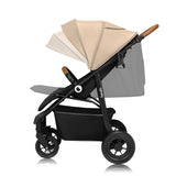 Carucior sport, Lionelo, Natt, De la nastere, Cu accesorii si capotina XXL reglabila, 0 - 22 kg, Conform cu standardele europene de securitate EN1888-1, EN1888-2, Bej