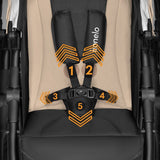 Carucior sport, Lionelo, Natt, De la nastere, Cu accesorii si capotina XXL reglabila, 0 - 22 kg, Conform cu standardele europene de securitate EN1888-1, EN1888-2, Bej