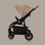 Carucior sport, Lionelo, Natt, De la nastere, Cu accesorii si capotina XXL reglabila, 0 - 22 kg, Conform cu standardele europene de securitate EN1888-1, EN1888-2, Bej