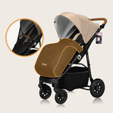 Carucior sport, Lionelo, Natt, De la nastere, Cu accesorii si capotina XXL reglabila, 0 - 22 kg, Conform cu standardele europene de securitate EN1888-1, EN1888-2, Bej