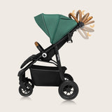 Carucior sport, Lionelo, Natt, De la nastere, Cu accesorii si capotina XXL reglabila, 0 - 22 kg, Conform cu standardele europene de securitate EN1888-1, EN1888-2, Verde