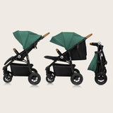 Carucior sport, Lionelo, Natt, De la nastere, Cu accesorii si capotina XXL reglabila, 0 - 22 kg, Conform cu standardele europene de securitate EN1888-1, EN1888-2, Verde