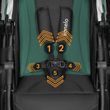 Carucior sport, Lionelo, Natt, De la nastere, Cu accesorii si capotina XXL reglabila, 0 - 22 kg, Conform cu standardele europene de securitate EN1888-1, EN1888-2, Verde
