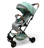 Carucior sport, ultrausor si ultrapliabil, cu pozitie de somn, tip troller, cu accesorii din piele, sarcina maxima 15 Kg, verde menta